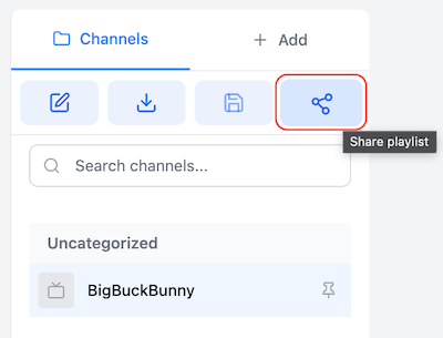 Click share button to start sharing playlist