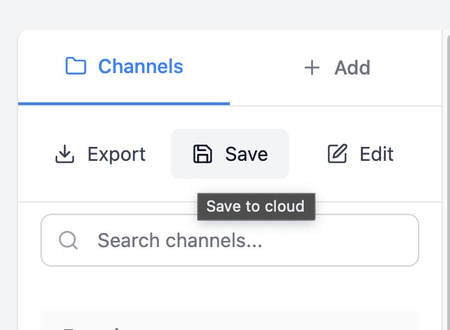 Save to cloud interface